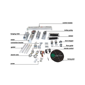 Sistema de montaje de hardware de puerta corredera automática de control remoto con motor para edificio de oficinas - Product Image 1