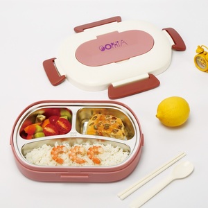 Eco-friendly Bento High Quality Tableware Lunch Box Stainless Steel Inside 3 Compartment Storage Boxes &amp; <strong>Bins</strong> Color Box <strong>Packing</strong> - Product Image 3