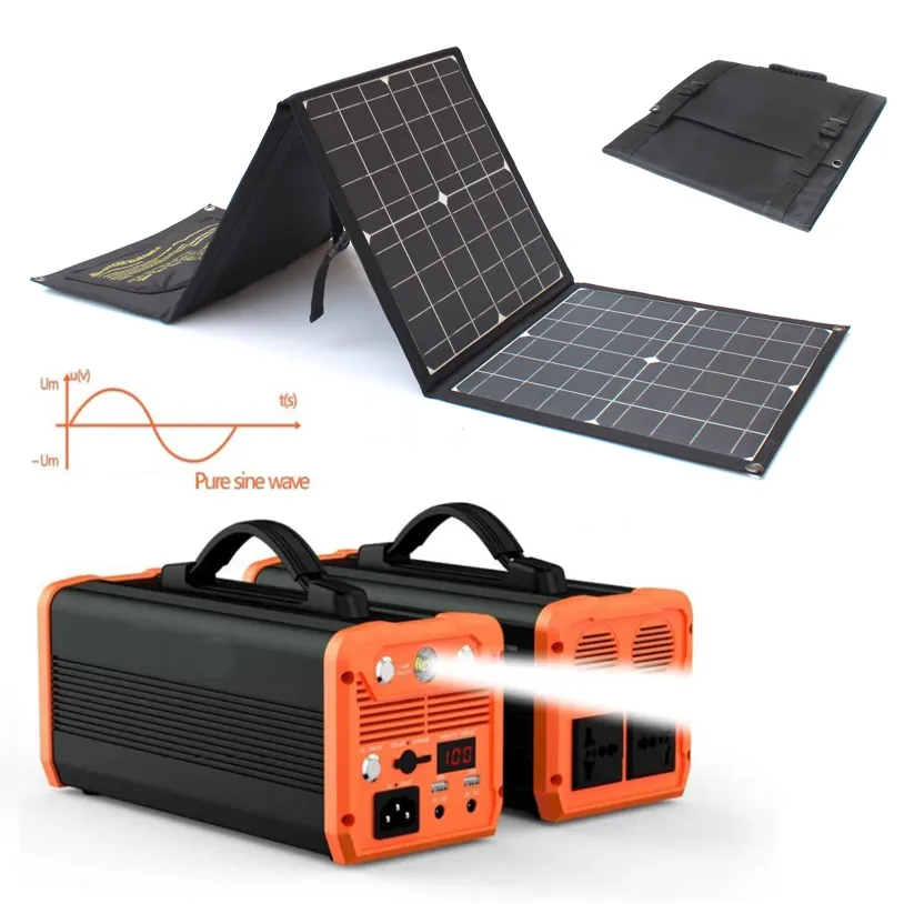300W Battery Folding Solar Panel System Generator Off Grid for TV Lights House Complete Set Home Lithium Ion Solar Technology
