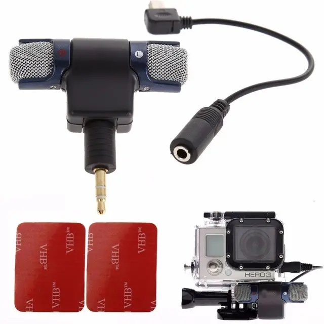 Kasin 3.5mm Stereo Microphone Mic Adaptor Adapter for gopros 4 3 3+ ** 4 / and for Android Iphone Computers Tablets