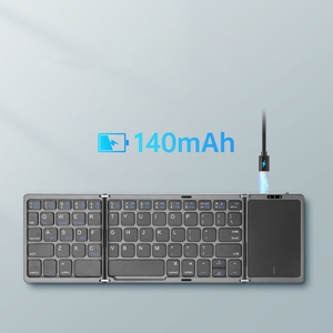 B089T Mini teclado inalámbrico BT con panel táctil Teclado numérico Diseño de interruptor plegable para tabletas Windows y Android-Para viajes - Product Image 3