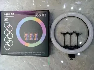 Sıcak satış MJ18 18 inç RGB LED halka ışık ile mobil telefon tutucu dim iki renkli özel sahne etkisi ile - Product Image 4
