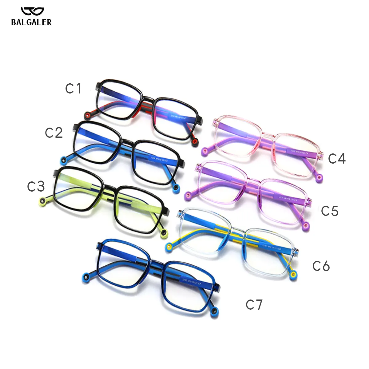 Nuovi arrivi Cute Children Boys Girls Colorful TR90 occhiali da vista Computer Anti Blue Light Kids Glasses