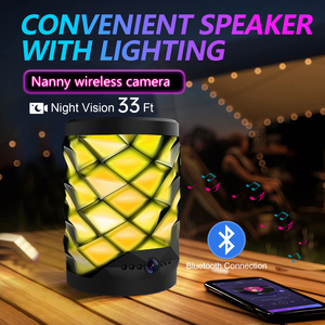Мини Wi-Fi-камера 1080P HD с RGB-подсветкой, Bluetooth-динамик, двусторонний пульт дистанционного домофона, ночное видение, Домашняя безопасность, детская камера - Product Image 3