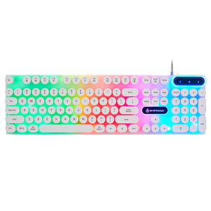 لوحة مفاتيح SHIPADOO للأعمال بإضاءة خلفية RGB LED باللون الأسود/الأبيض بتصميم بانك طراز K500 - Product Image 3