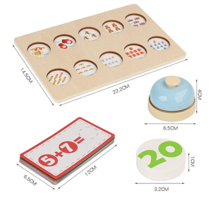 Venta caliente niños madera sumar restar contar ajedrez preescolar Color cognición clasificación matemática iluminación juego - Product Image 6