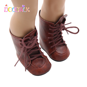 MISU Factory Direct Fashion 18-inch <strong>American</strong> <strong>Doll</strong> Brown High-top <strong>GIrl</strong> <strong>Boots</strong> <strong>Doll</strong> Shoes