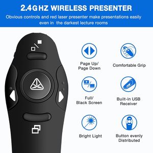 2.4GHz Wireless USB telecomando con puntatore Laser rosso per Mac/Windows presentazioni PowerPoint per uso remoto sul computer portatile - Product Image 4