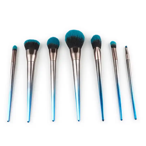 Hair Private Label Quality <strong>7</strong> <strong>Pcs</strong> Makeup Tools <strong>Brushes</strong> Kit Gradient Blue Makeup <strong>Brush</strong> Set - Product Image 2