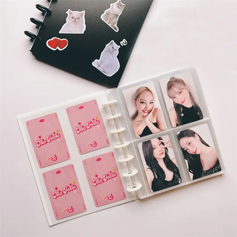 Carpeta DE FOTOS Kpop con 30 páginas interiores, de 3 pulgadas portatarjetas, fundas para libros, tarjeta de ídolo A5, álbum de fotos de coleccionista DIY