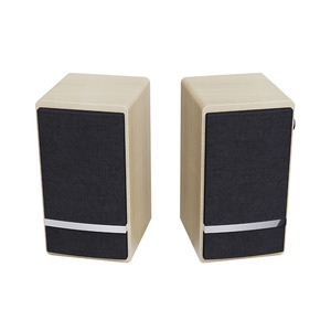 MDF Madeira 10W AUX MIC EARPHONE 2.0CH Stereo USB Alimentado Computador Monitor Estante Speaker Para PC