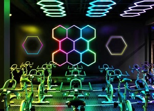 Vendita diretta Spider Style Auto lavaggio lampada da Garage può essere personalizzato dimensioni Auto dettagli officina esagono RGB luce Led - Product Image 2