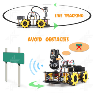 Tscinbuny 4WD ESP32 kam Omni Robot kiti programlanabilir engel kaçınma takip akıllı kamera Robot araba başlangıç kiti Arduino için