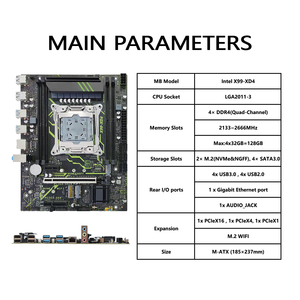 PANDL yeni 8 fazlı doğrudan güç NVMe M.2 Sata3.0 Combo Intel Xeon E5 2690 V4 DDR4 ECC 4X8GB 2400MHz 2690v4 X99 anakart kiti - Product Image 4