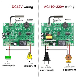 Controlador de temperatura Digital LED, termostato inteligente con interruptor de 110V, 220V, 10A, regulador de temperatura, CC de 12V, XH-W1411 - Product Image 4