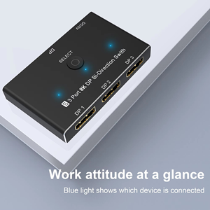 New <strong>3</strong> Port <strong>3</strong> in <strong>1</strong> Out 3x1 8K DP Displayport Bi-Direction <strong>Switch</strong> Switcher <strong>Splitter</strong> Box Adapter Converter <strong>1</strong>.4 8K 30Hz 4K 144Hz