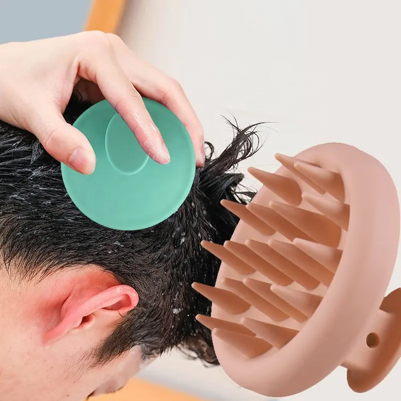 OEM/ODM 3.14*2.4 pollici spazzola per Shampoo massaggiatore per cuoio capelluto Silicone impermeabile riutilizzabile morbido Silicone spazzola per capelli pettine pulizia dei capelli