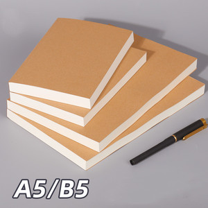 牛皮纸封面印刷A5尺寸130x190mm毫米素描本软封面笔记本厚纸空白素描本B5尺寸促销 - Product Image 4