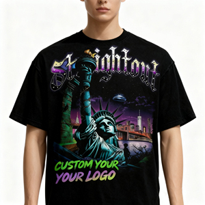 לוגו מותאם אישית בגודל מלא כותנה אורגנית חולצת טריקו-חולצת טריקו עם גברים | סיטוני פרימיום סיטונאי - Product Image 3