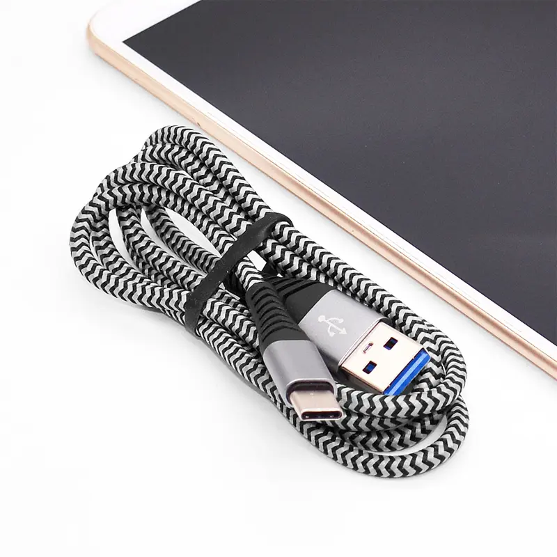 Long Tail Durable Quality Nice Price Braided Type C 3A Fast Charging Data Cable for Samsung Motorola Cable Tipo C Carga Rapida