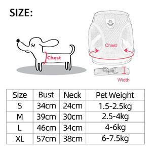 Skynuo Nylon Mesh Cats <strong>Harness</strong> Adjustable Soft Vest Walking Leash and Chest <strong>Harness</strong> for <strong>Small</strong> and Medium <strong>Dogs</strong> and Cats Pets - Product Image 6