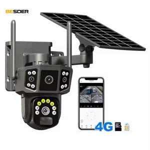 Bessers工厂价格4MP高清4G WIFI双镜头闭路电视摄像机运动检测太阳能PTZ sim卡低功耗电池网络摄像机 - Product Image 1