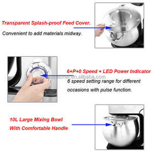 Máy trộn thức ăn điện 4L Bát thép không gỉ đứng máy trộn 6 tốc độ máy trộn thức ăn với máy xay thịt - Product Image 4