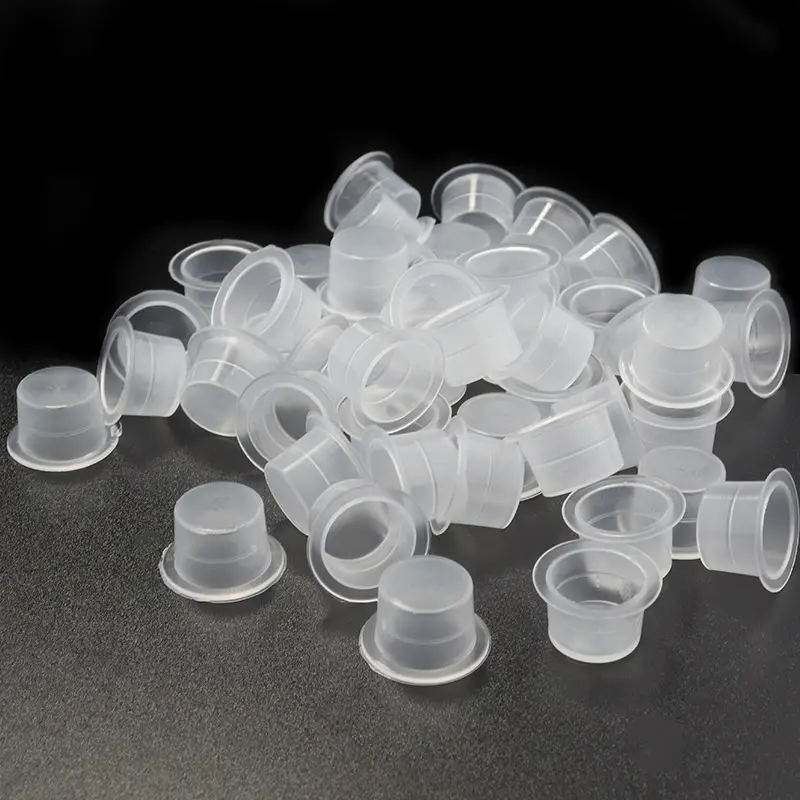 100Pc S/M/L Plastic Wegwerp Microblading Tattoo Inkt Cups Permanente Make-Up Pigment Clear Houder Container Cap tattoo Accessoire