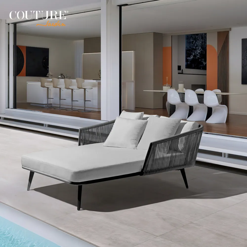 Couture jardin diva sofá de metal, cama moderna para cama espreguiçadeira dia da praia móveis