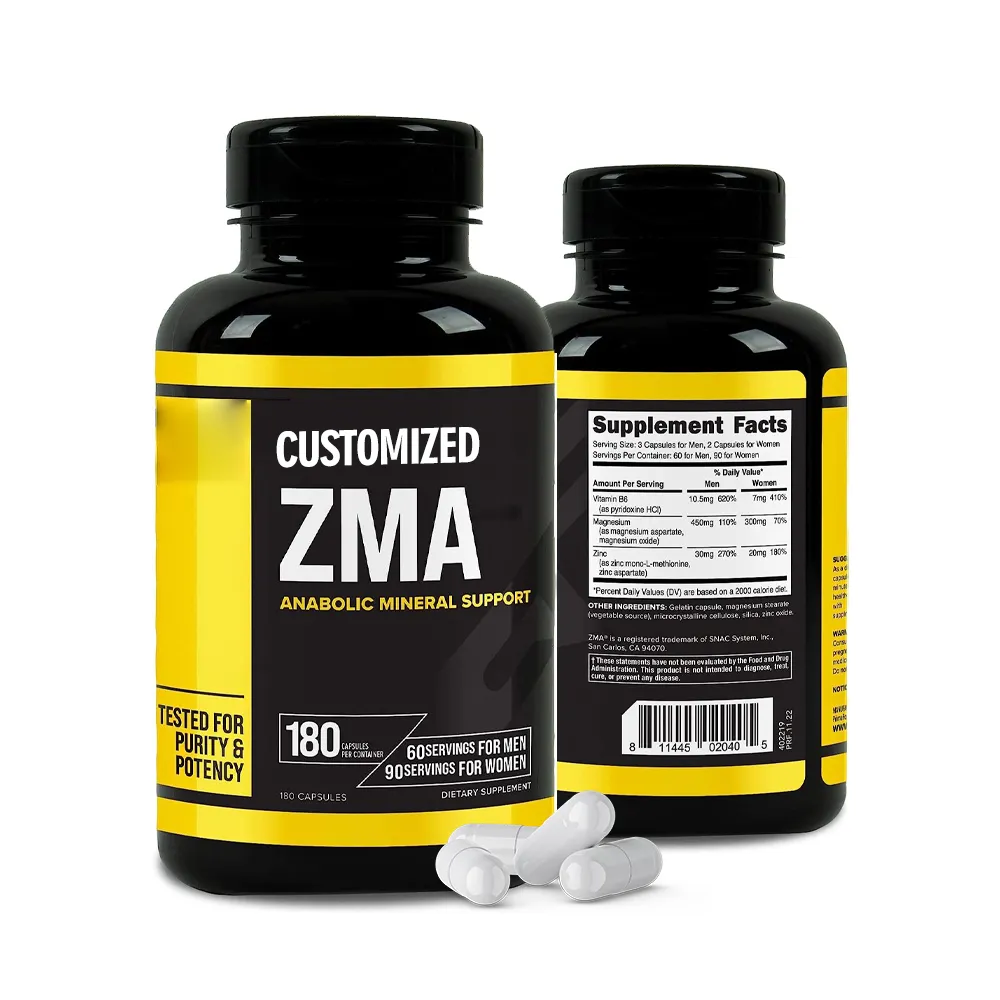 Integratore di resistenza OEM per uomini e donne zinco magnesio e capsule di vitamina B6 ZMA