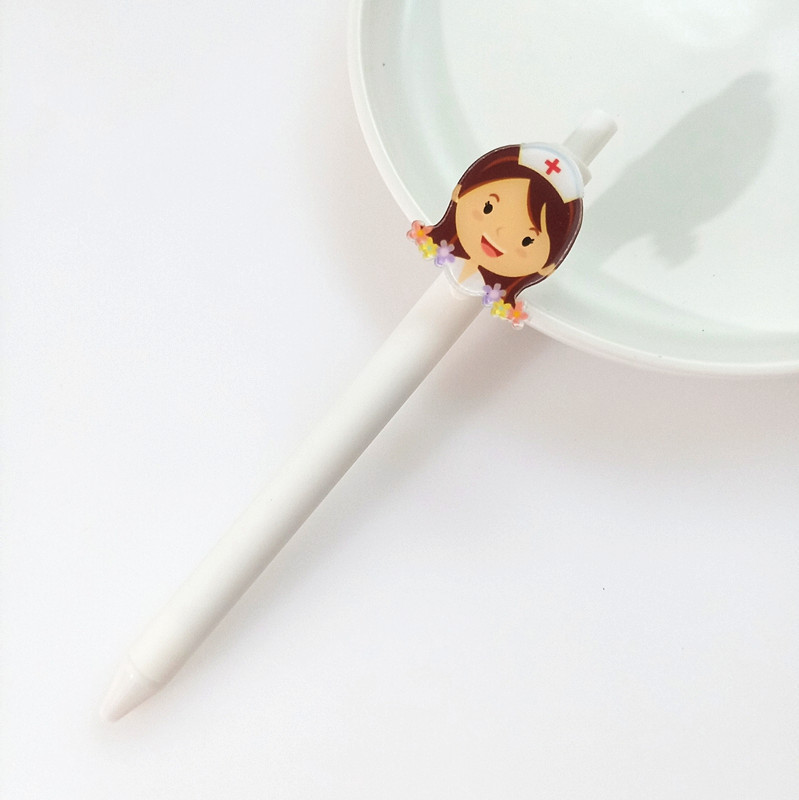 0.5mm black - flower nurse white pen