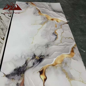 WYC工場直販金メッキとカラフルなPVC大理石模様の薄い壁パネル防水防湿 - Product Image 5