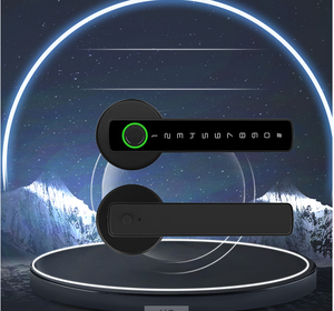 Bluetooth Tuya /TTlock App dijital parmak izi akıllı kolu kapı kilidi ahşap kapı anahtarsız giriş parmak izi şifreli kapı kilidi - Product Image 2