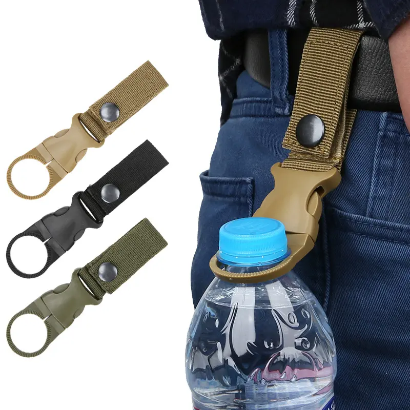 Molle dokuma sırt çantası toka Carabiners eklemek Quickdraw su şişesi askı tutucu açık kamp yürüyüş tırmanma aksesuarları