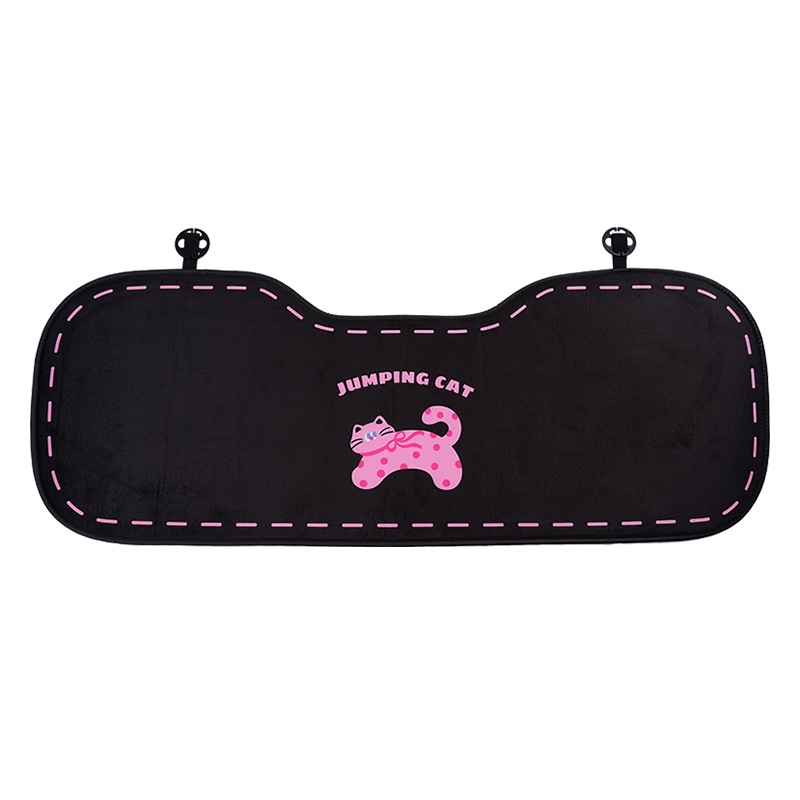 Coussin de siège chat en peluche noir pour la rangée arrière