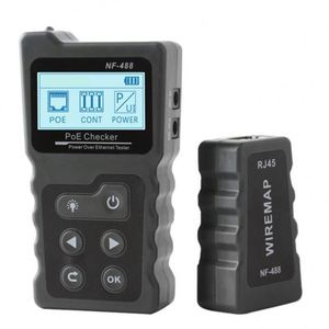 NF488 LCD Network PoE Checker RJ45 Digital Ethernet CAT5 CAT6 <strong>Lan</strong> Tester Detector Cable PoE Switch Tester Network Tools