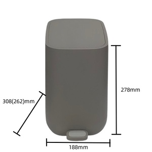 Bote de basura de diseño delgado para espacio estrecho, cubo de basura de plástico de moda, contenedor de basura silencioso con tapa para Baño - Product Image 5