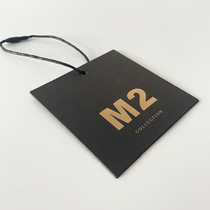 <strong>Custom</strong> White Matte Paper Clothing Hang <strong>Tag</strong> Factory <strong>String</strong> Style Garment Accessories with Printed Embossed Logo for Shoes Use - Product Image 4