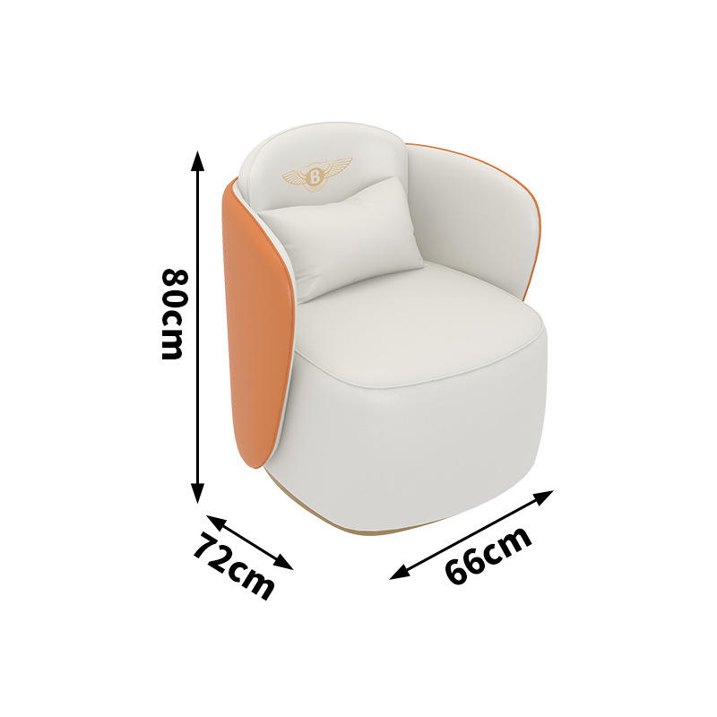 Siège individuel, orange et blanc