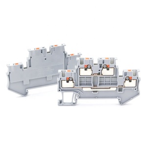 PTTB 1.5 Multi Level Feed Through Double Layer <strong>Push</strong> in Quick Screwless Wire 1.5mm 26-16AWG <strong>Spring</strong> Din Rail <strong>Terminal</strong> <strong>Block</strong> - Product Image 3
