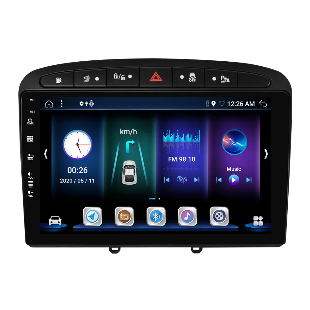 Vendita di lettori dvd per auto navigazione per veicoli integrata a 360 gradi immagine di retromarcia autoradio android autoradio da 9 pollici per Peugeot 308