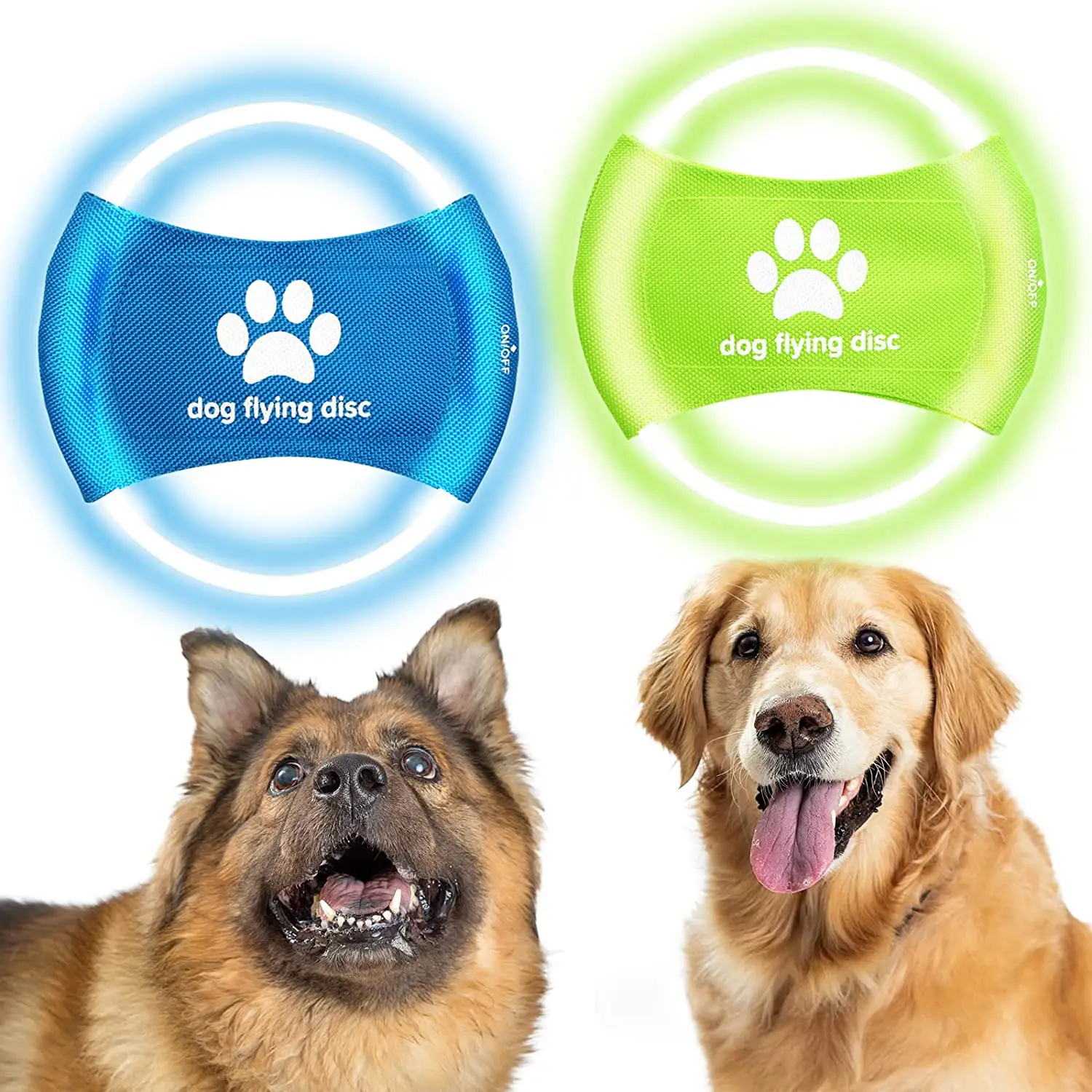 LINLI – jouet d'entraînement pour chien, assortiment de disques volants pour chiot et chien, Anti-morsure, doux à mâcher, chargement USB, lueur dans l'obscurité, jouet pour animaux de compagnie, nouveauté 2022