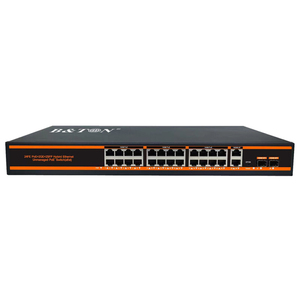 BTON 24 Port Network POE Switch <strong>10</strong>/100Mbps Ethernet Switch Fast Ethernet 2RJ45 <strong>LAN</strong> and 2 SFP Port Switching Factory Supply - Product Image 5