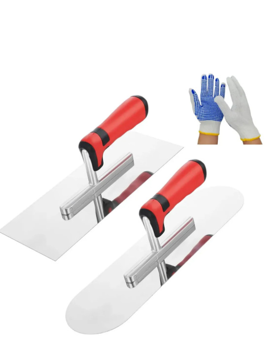 Gants à tête ronde à bord plat en acier inoxydable, 3 pièces, 10*35