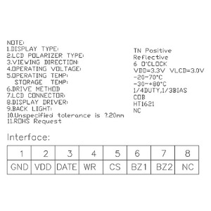 Módulo de pantalla de temperatura amplia de baja potencia con personalización de fábrica LCD con interfaz HT1621 SPI para instrumentos y medidores médicos - Product Image 6