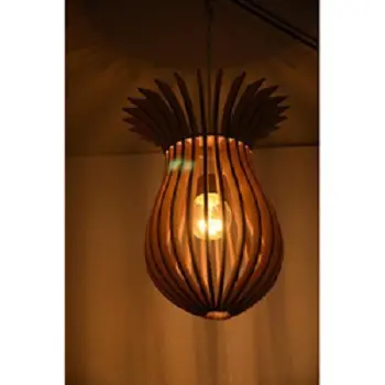 Lampu gantung bambu buatan tangan, pencahayaan Modern alami terlaris untuk restoran 30 hemat energi kontemporer