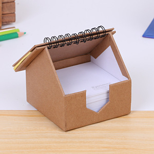 Notas de oficina de negocios creativas personalizadas, almohadilla de cartón con forma de casa, almohadilla de notas de encuadernación en espiral con notas adhesivas - Product Image 3