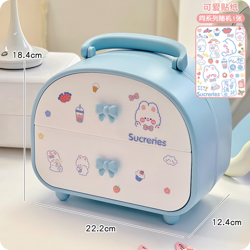 Blue tote bag with sticker (random style)