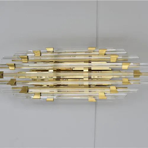 AOSIHUA lampada da parete ovale in cristallo dorato con creatività Post-moderna per soggiorno lampada domestica