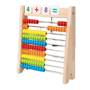 卸売キッズ木製そろばんビーズ数学学習おもちゃレインボーナンバーカウントビーズ幼児就学前数学学習おもちゃ - Product Image 1